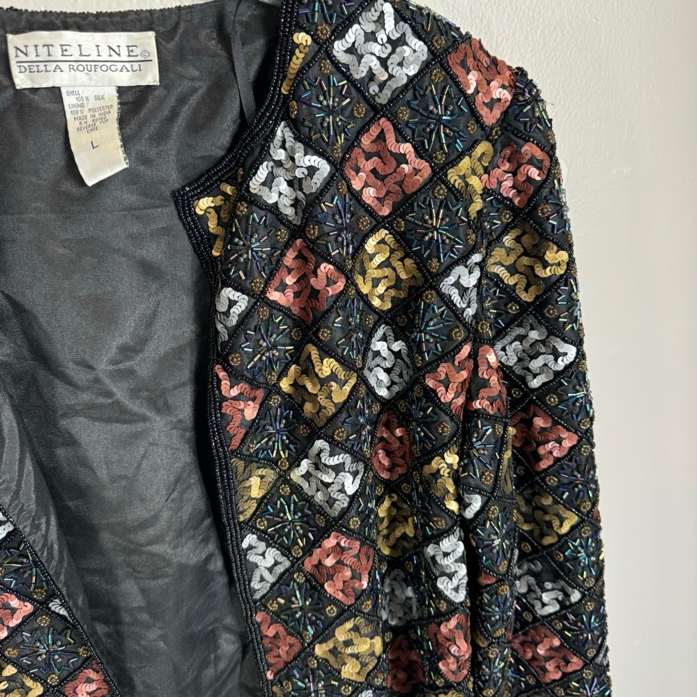 Niteline Black and Gold Embellished Blazer - Picture 2 of 15